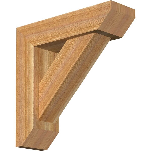 Ekena Millwork Traditional Slat Rough Sawn Bracket w/ Offset Brace, Western Red Cedar, 6"W x 20"D x 20"H BKT0604X20X20TRA06RWR - main